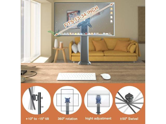 HEMUDU Single Desk Monitor Arm Mount Stand Fit for 13 inch to 34 inch Flat Curved Computer Screen with Swivel, Height Adjustable, Rotation,Holds up...