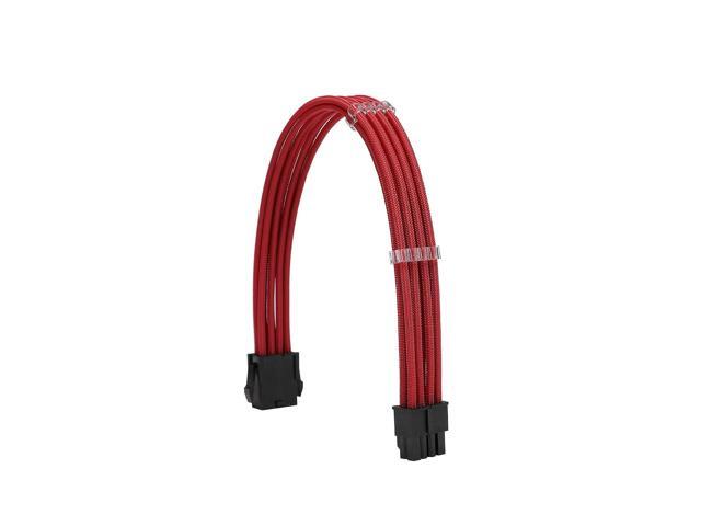 Sleeve Extension Power Supply Cable Kit 18AWG ATX 24P+ EPS 8-P+PCI-E8-P with Combs for PSU to Motherboard/GPU (red)