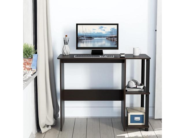 SHW Cyrus Home Office Desk with Shelves, Espresso