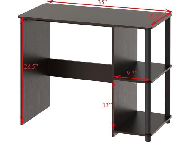 SHW Cyrus Home Office Desk with Shelves, Espresso