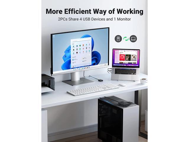 UGREEN KVM Switch, HDMI USB KVM Switcher with Desktop Control for 2 Computers Share Keyboard Mouse Printer and One HD 4K Monitor, Support 4K@60Hz...