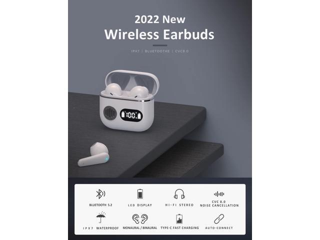 Wireless Earbuds Bluetooth 5.2 Ear Buds True Wireless Headphones,in-Ear Bluetooth Earphones,HiFi Stereo Touch Control,ENC Noise Cancelling Ear Bud...