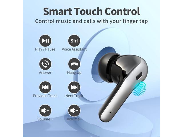 TAGRY Bluetooth Headphones True Wireless Earbuds 60H Playback LED Power Display Earphones with Wireless Charging Case IPX5 Waterproof in-Ear...