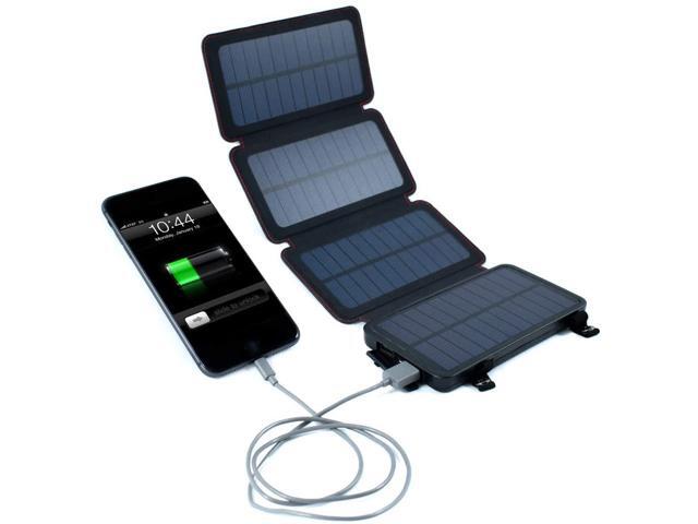 Survival Frog QuadraPro Solar Charger Power Bank - 5.5W 4-Panel Portable Wireless Phone Charger - Compatible with iPhone, Android, 2 USB Port,...