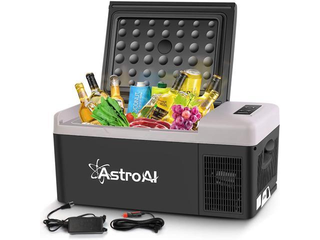AstroAI 12 Volt Portable Refrigerator, 12V Portable Freezer 16 Quart Camping Fridge 15L (-4~68) with 12/24V DC & 110V AC for Car, RV, Truck, Van,. photo