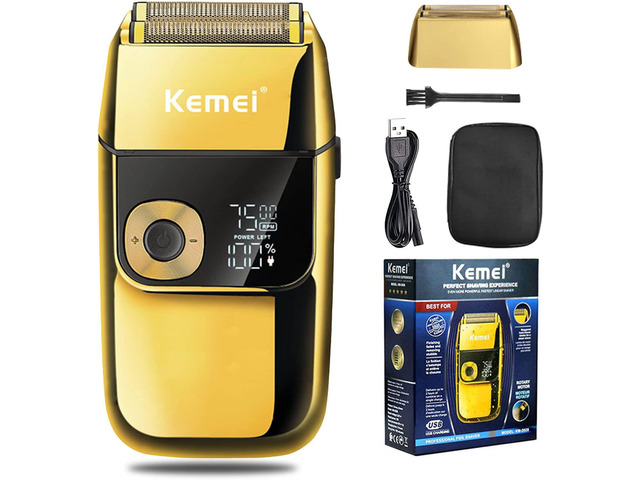 KEMEI Electric Razors for Men, LCD Display Cordless Men's Razors, USB Rechargeable with Pop-up Beard Trimmer Best Worldwide Travel Gift, Model KM...