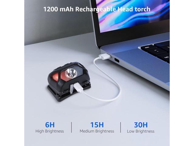 LE Headlamp Rechargeable, LED Head Lamp with 6 Modes for Camping & Hiking Gear Essentials, IPX4 Waterproof High Lumen Bright Headlight Flashlights...