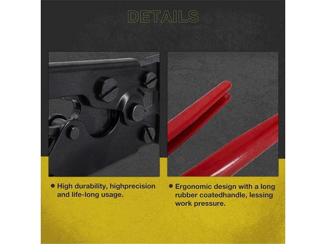 KOTTO Pex Crimping Clamp Cinch Tool and Pipe Hose Cutter Meets ASTM 2098 & Stainless Steel Pipe Clamps, Pipe Fitting Tool Kit Sizes from 3/8' to 1'...