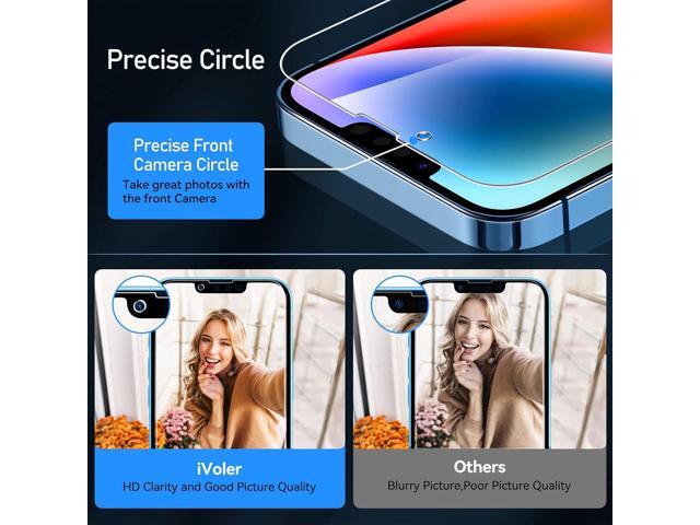 ivoler [3+3 Pack] Tempered Glass for iPhone 14 Plus 6.7' [3 Pack] with [3 Pack] Camera Lens Screen Protector with [Alignment Frame], Anti-Scratch...