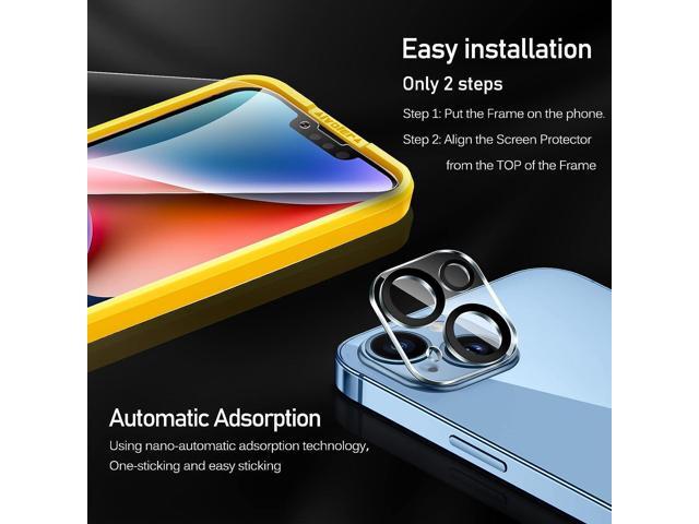 ivoler [3+3 Pack] Tempered Glass for iPhone 14 Plus 6.7' [3 Pack] with [3 Pack] Camera Lens Screen Protector with [Alignment Frame], Anti-Scratch...