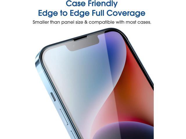 amFilm OneTouch Compatible with iPhone 14 6.1'/iPhone 13/iPhone 13 Pro 6.1' Screen Protector Tempered Glass Edge to Edge Full Coverage with Easy...