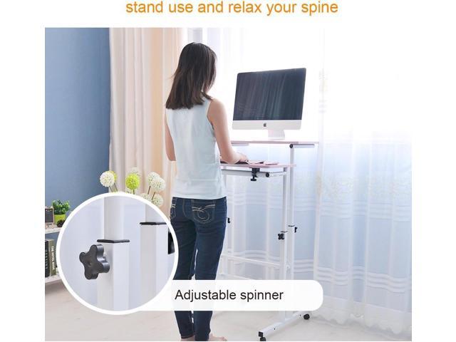 soges Mobile Standing DeskAdjustable Height, Roling Sit-Stand Desk, Small Standing Computer Desk Workstation on Wheels, Sit Stand Up Desk for Home...
