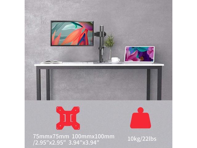 suptek Single LED LCD Monitor Desk Mount Heavy Duty Fully Adjustable Stand for 1 / One Screen up to 27 inch