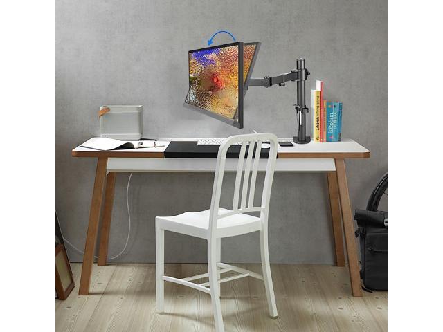 suptek Single LED LCD Monitor Desk Mount Heavy Duty Fully Adjustable Stand for 1 / One Screen up to 27 inch