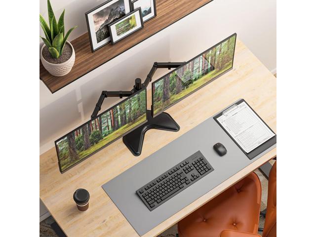 WALI Dual Monitor Stand for Desk, Monitor Stands for 2 Monitors up to 27 inch, Dual Monitors Mount Fits up to 22lbs, Free Standing Full Motion Dual...