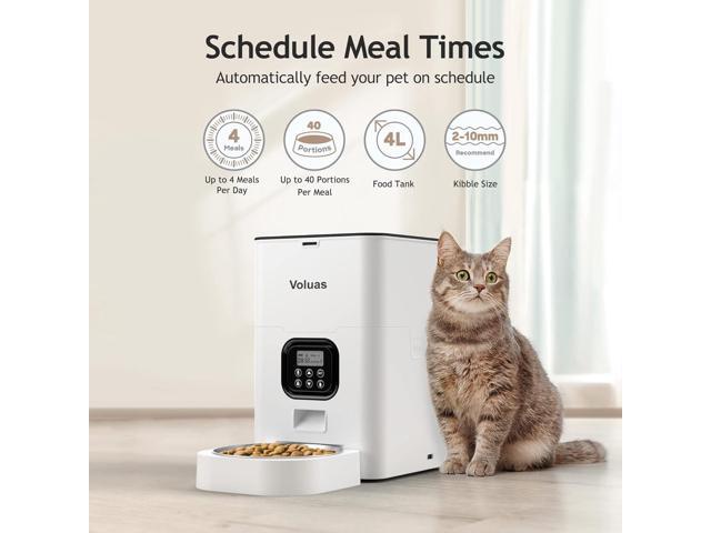 Automatic Cat Feeders - Timed Pet Feeder for Cats and Dogs with Dry Food Dispenser, Desiccant Bag, Programmable Portion Control, 4 Daily Meals, 10s...