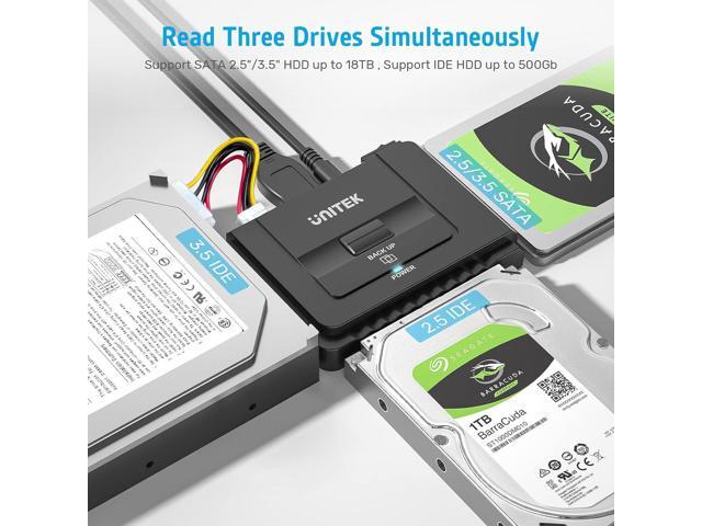 Unitek USB 3.0 to IDE and SATA Converter External Hard Drive Adapter Kit for Universal 2.5/3.5 HDD/SSD Hard Drive Disk, One Touch Backup Function...