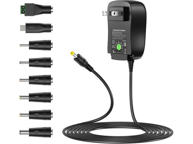 Basicvolt Universal 41W Power Supply Cord Replacement AC/DC Adapter for 6V 9V 12V 15V 18V 20V 24V Household Electronics and LED Strip Lights,1500mA.