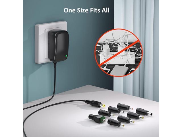 6V 9V 12V 15V 18V 20V 24V 1.5A 41W Universal AC Adapter with 8 Round Tips and USB Port Switching DC Power Supply Cord Charger for LED Strip Light...