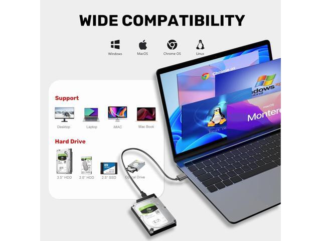 Unitek USB 3.0 to SATA III Hard Drive Adapter External Kit Cable for 2.5 3.5 Inch HDD/SSD Hard Drive Disk, Optical Drive, with 12V/2A Power...