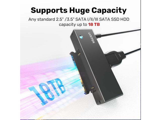 Unitek USB 3.0 to SATA III Hard Drive Adapter External Kit Cable for 2.5 3.5 Inch HDD/SSD Hard Drive Disk, Optical Drive, with 12V/2A Power...