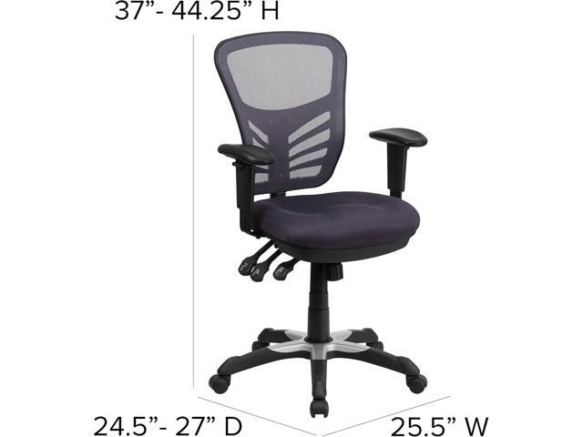 Flash Furniture Nicholas Mid-Back Swivel Office and Gaming Chair, Ergonomic Mesh Office Chair with Adjustable Lumbar Support and Height, Dark Gray