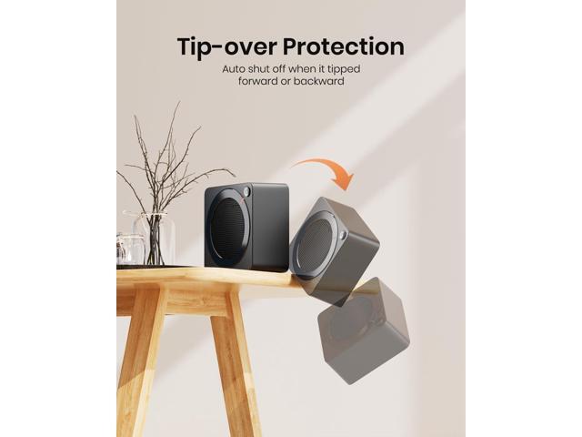 Gaiatop Mini Space Heater, Lightweight PTC Ceramic Fast Heating 500W Energy Efficient for Indoor Use, Overheating & 45° Tip-Over Protection,...