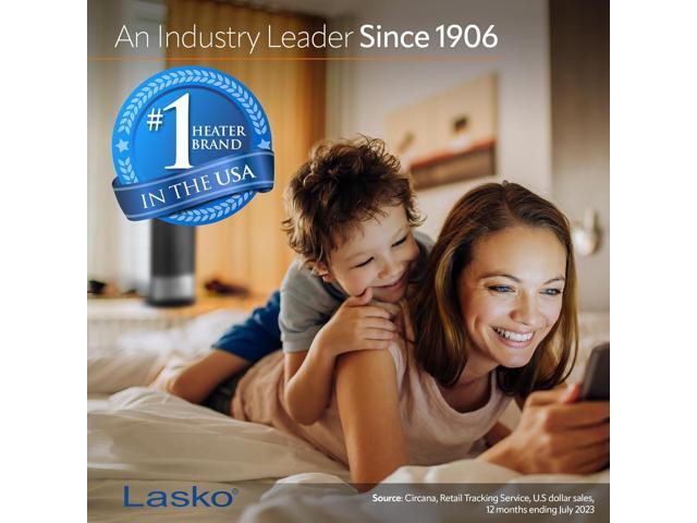 Lasko CD09250 Ceramic Adjustable Thermostat Tabletop or Under-Desk Heater, 9 Inches High, Black