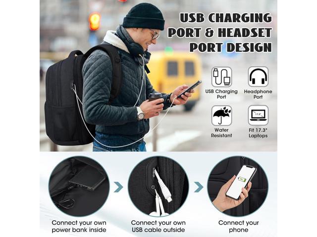 Travel Laptop Backpack, 17 Inch Extra Large Laptop Backpack with USB Charging Hole 45L Anti Theft Travel Backpack Water Resistant College Business...