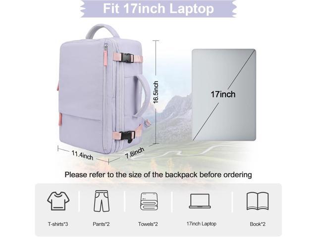 Hanples Large Travel Backpack for Women as Person Item Flight Approved, Waterproof 35L Carry On Backpack, 17 Inch Laptop Backpack for Business Bag...