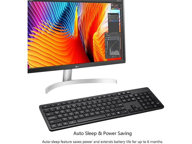 Harburfine Wireless Keyboard, 2.4G USB External Silent Cordless Keyboard for Windows Chrome Laptop Computer PC Desktop Notebook Chromebook, 106...