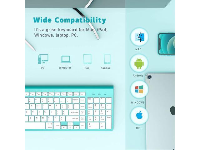 J JOYACCESS Bluetooth Wireless Keyboard, Mac Compatible Keyboard, Multi Device Wireless Keyboard for Laptop, Android, Windows, iMac, MacBook, iPad...