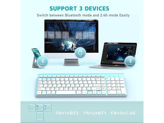 J JOYACCESS Bluetooth Wireless Keyboard, Mac Compatible Keyboard, Multi Device Wireless Keyboard for Laptop, Android, Windows, iMac, MacBook, iPad...