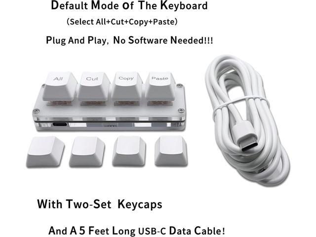 Mini 4-Key Select-All Cut Copy Paste Macro Pad Ctrl A X C V Shortcut One Handed Keyboard RGB Gaming Mechanical Keyboard OSU Keypad Programmable...