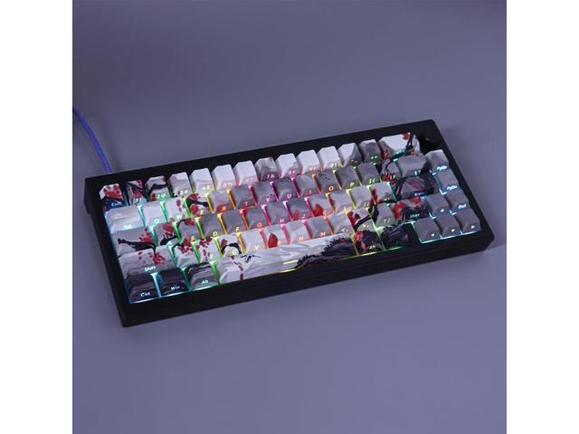 Tsungup PBT Keycaps - Side Printed Keycap Set,135 Keys Double Shot Shine Through Landscape Painting Custom Keycaps,Cherry Profile Keyboard Key caps...