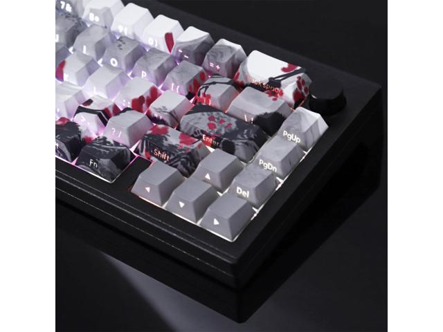 Tsungup PBT Keycaps - Side Printed Keycap Set,135 Keys Double Shot Shine Through Landscape Painting Custom Keycaps,Cherry Profile Keyboard Key caps...