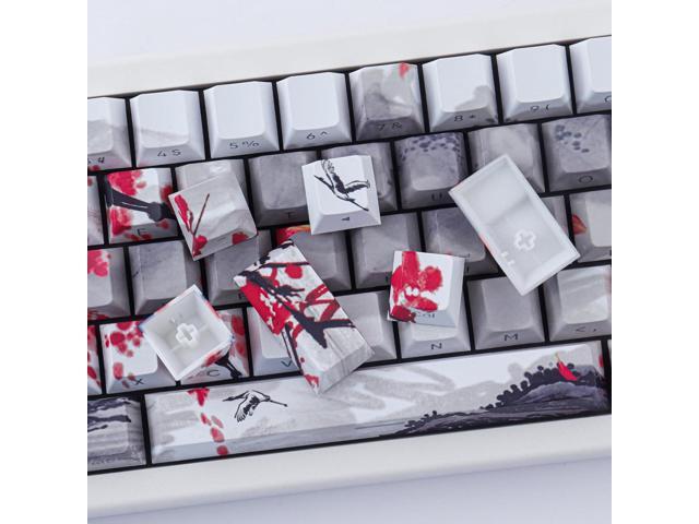 Tsungup PBT Keycaps - Side Printed Keycap Set,135 Keys Double Shot Shine Through Landscape Painting Custom Keycaps,Cherry Profile Keyboard Key caps...
