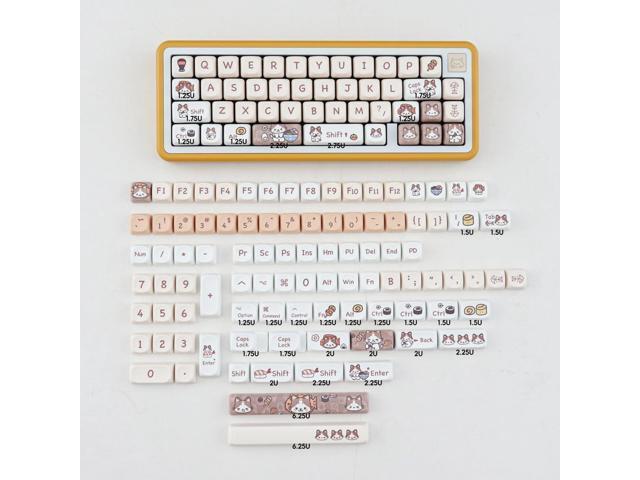 SUEHIODHY PBT Cat Keycaps Set MOA Profile Cute Keycaps 144 Keys Custom Dye-Sublimation Keyboard Keycaps for 60% 65% 70% 75% 100% Cherry Gateron MX.