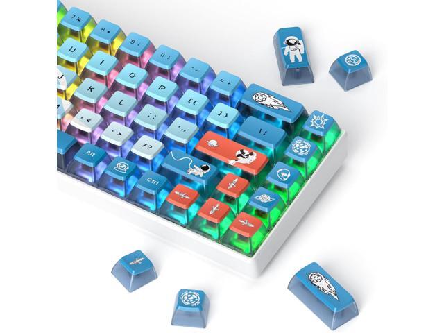 120 Keys ASA Profile PBT Pudding Keycap Space Keycaps Dye-Sublimation Custom Keycaps for MX Switch Mechanical Gaming Keyboard(Space)