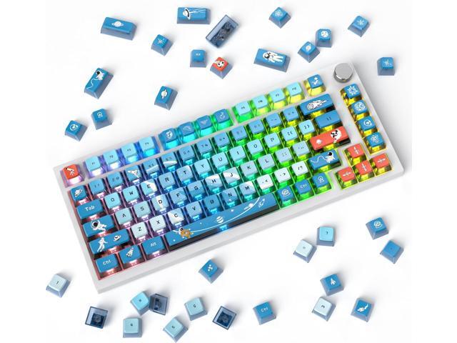 120 Keys ASA Profile PBT Pudding Keycap Space Keycaps Dye-Sublimation Custom Keycaps for MX Switch Mechanical Gaming Keyboard(Space)