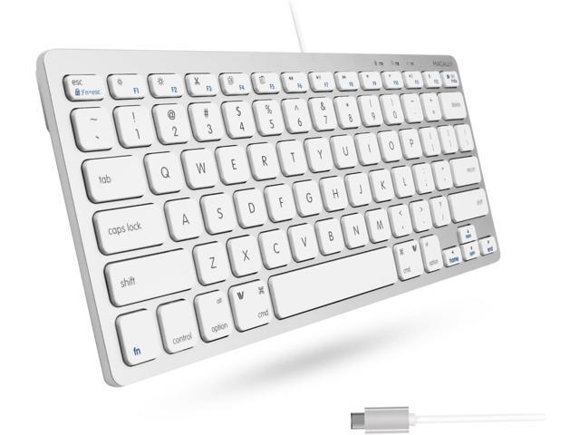 Macally USB C Keyboard for Mac, Slim Wired Keyboard for MacBook, iMac Compatible Keyboard, Plug & Play for Mac mini, iPad, Windows & Chromebook...