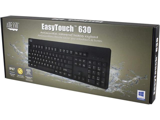 Adesso Easy Touch 630Ub, Wired Waterproof Keyboard (AKB-630UB), Black
