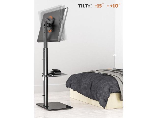 Universal Floor TV Stand with Mount for 19 to 43 inch Flat Screen TV, 100 Degree Swivel,Adjustable Height and Tilt Function, 2 Shelves Space Saving...