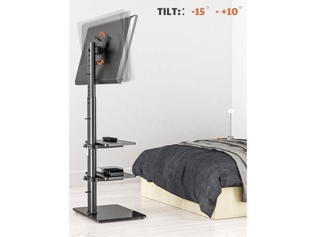 Universal Floor TV Stand with Mount for 19 to 43 inch Flat Screen TV, 100 Degree Swivel,Adjustable Height and Tilt Function, 3 Shelves Space Saving...