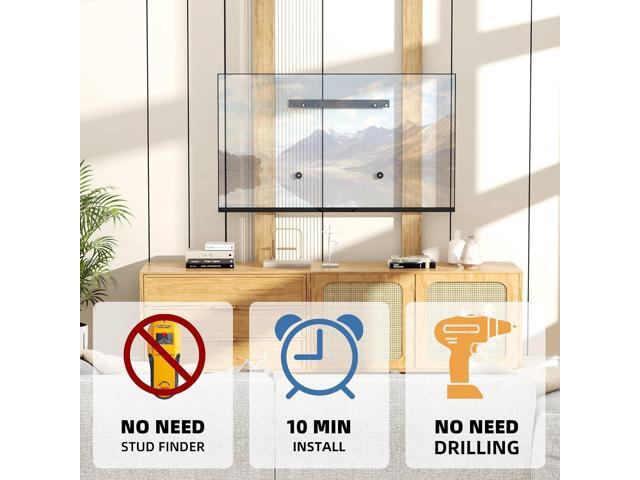 Studless TV Wall Mount for 12-55 Inch TVs, No Stud No Drill TVs Mount, VESA 100x100mm to 400x400mm, Up to 100 Lbs, Slim & Secure Low-Profile TV...