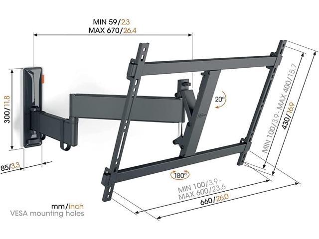 Vogel's Comfort TVM 3645 Full-Motion TV Wall Bracket for 40-77 inch TVs, Max. 77 lbs (35 kg), Swivels up to 180º, Full-Motion TV Wall Mount, Max....
