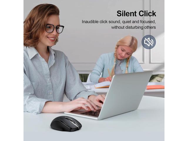 TECKNET Wireless Mouse Rechargeable, 2.4G USB-A Silent Mouse, Quiet Click, 6 Adjustable 4800 DPI, Cordless Computer Mice, Ergonomic Mice for...