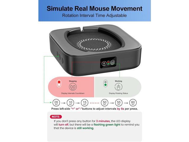 Meatanty Mouse Mover Undetectable, Super-Silent Mouse Jiggler Device Move Randomly, Automatic Wiggler Shaker Giggler, Adjustable Interval Timer,...