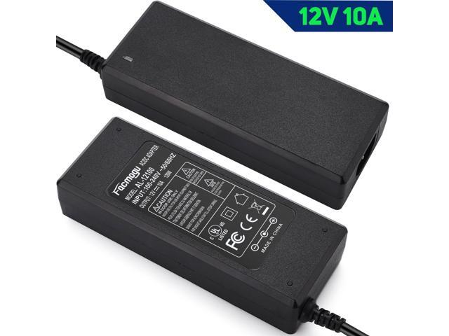 Facmogu 12V 10A Power Supply AC to DC Adapter, AC to DC Converter 100V-240V to 12V 10A 120W, 12 Volts 10 Amps Power Transformer 5.5x2.5mm &...