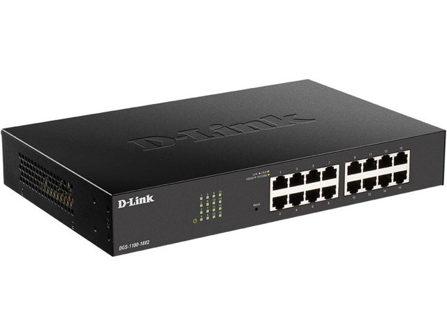 D-Link 16-Port Gigabit Smart Managed Ethernet Switch, L2, VLANs, Qos, IGMP Snooping, Sturdy Metal with Shielded Ports, Desktop/Rackmount, Fanless,...